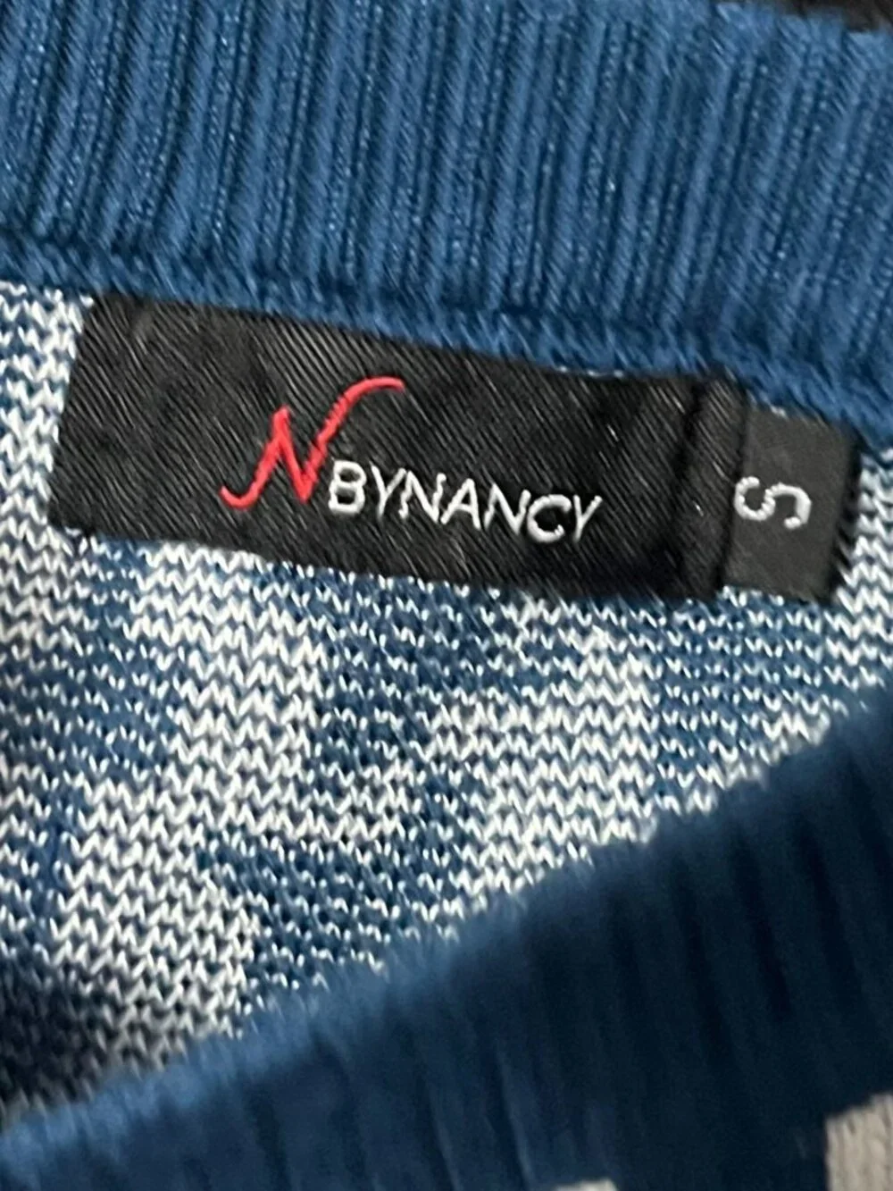 N By Nancy Sweater Small Blue Houndstooth Pullover